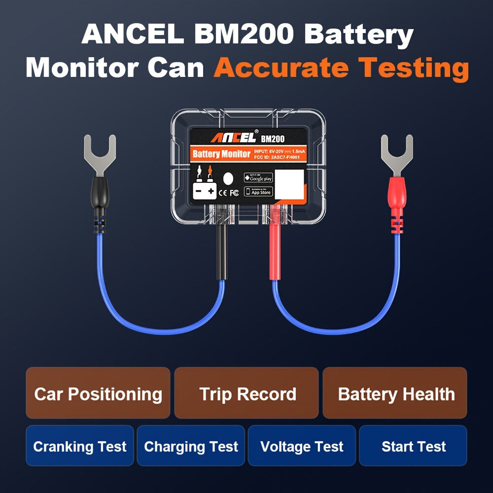 BM200 12V Car Battery Tester for Lithium & Lead-Acid Batteries