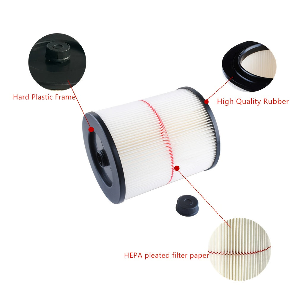 Craftsman Wet/Dry Vacuums Post-1988 1 Piece Reusable HEPA Cartridge Filter 9-17816, Compatible with Current Models, 18.93 L & Up - Red Stripe General Purpose Vacuum Filter