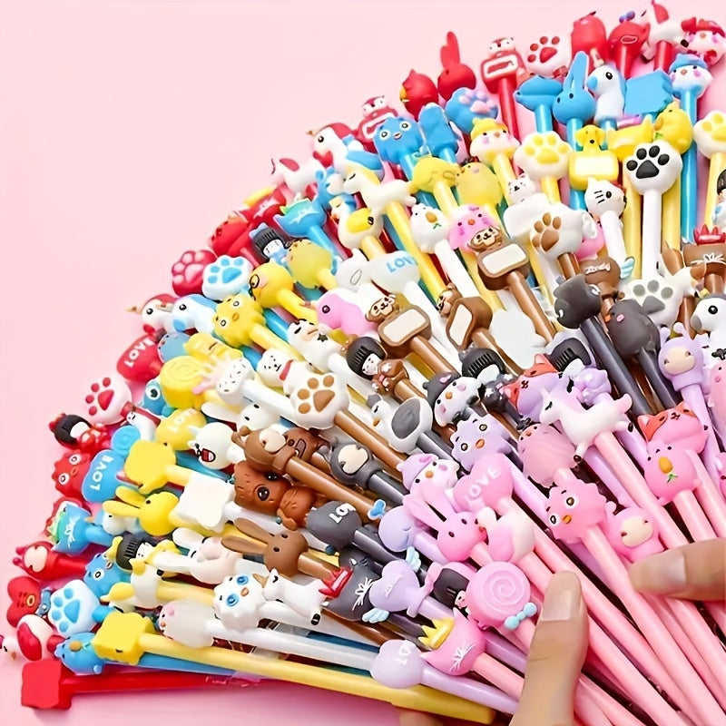 20-Pack Cute Cartoon Gel Rollerball Pens for Smooth Writing and Creative Stationery for Students and Gifts