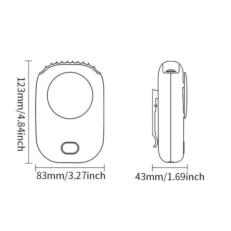 1 piece of Portable USB Fan featuring Three-Speed Large Wind Adjustment, Waist-Hanging and Desktop Stand, Power Display, and Leafless Design