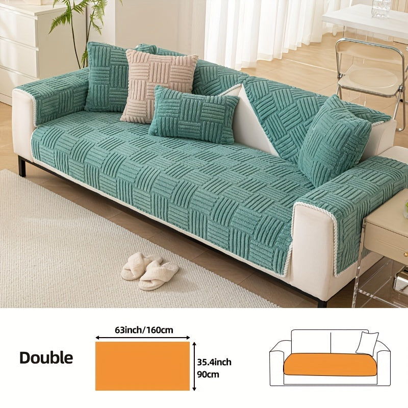 Soft, non-slip sofa cover for pet-friendly furniture protection in any room.