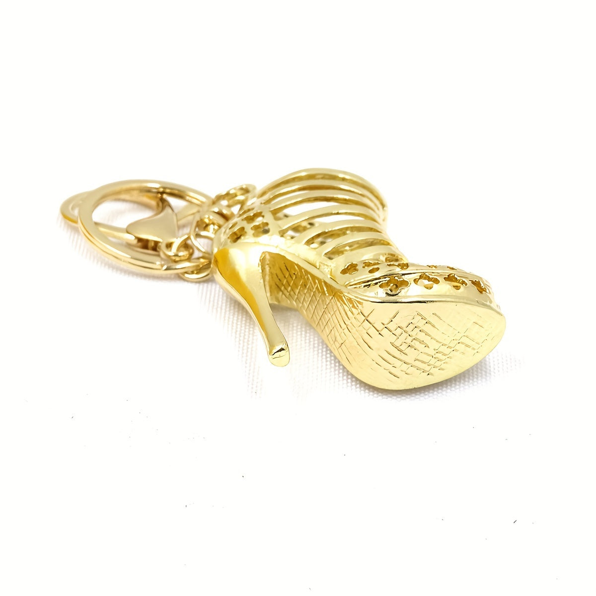 Elegant Rhinestone High Heel Keychain - Made of Alloy Metal with Lobster Clasp, Great for Adding Style to Bags and Cars, the Perfect Valentine's Day Present