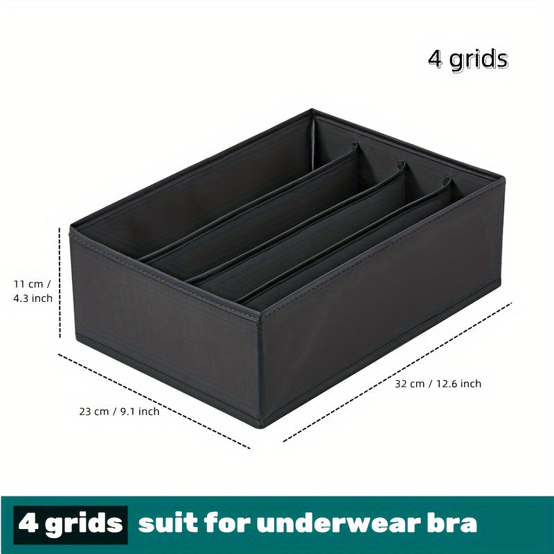 Foldable Multi-grid Underwear Drawer Organizer with Space-saving Design for Bras, Socks, and Clothes - Ideal for Wardrobe, Closet, Bedroom, Dorm or Home Storage