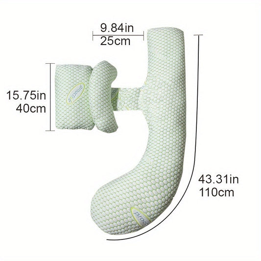 One piece of extra firm cotton U-shaped pregnancy pillow designed for full body support during maternity, perfect for side sleeping, relieving belly and back stress, and aiding in a comfortable sleep during early pregnancy.