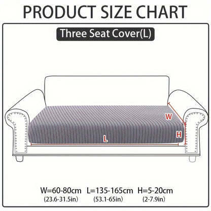 Light gray sofa cover designed to resist cat scratches, suitable for 1-4 seat sofas, made of non-slip, pet-friendly jacquard fabric with ribbed texture, ideal for living room and bedroom decor.