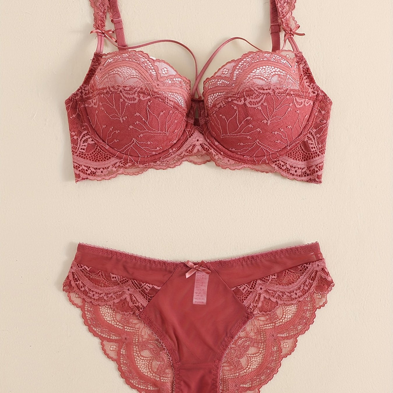 Lace Padded Bra Set for Women