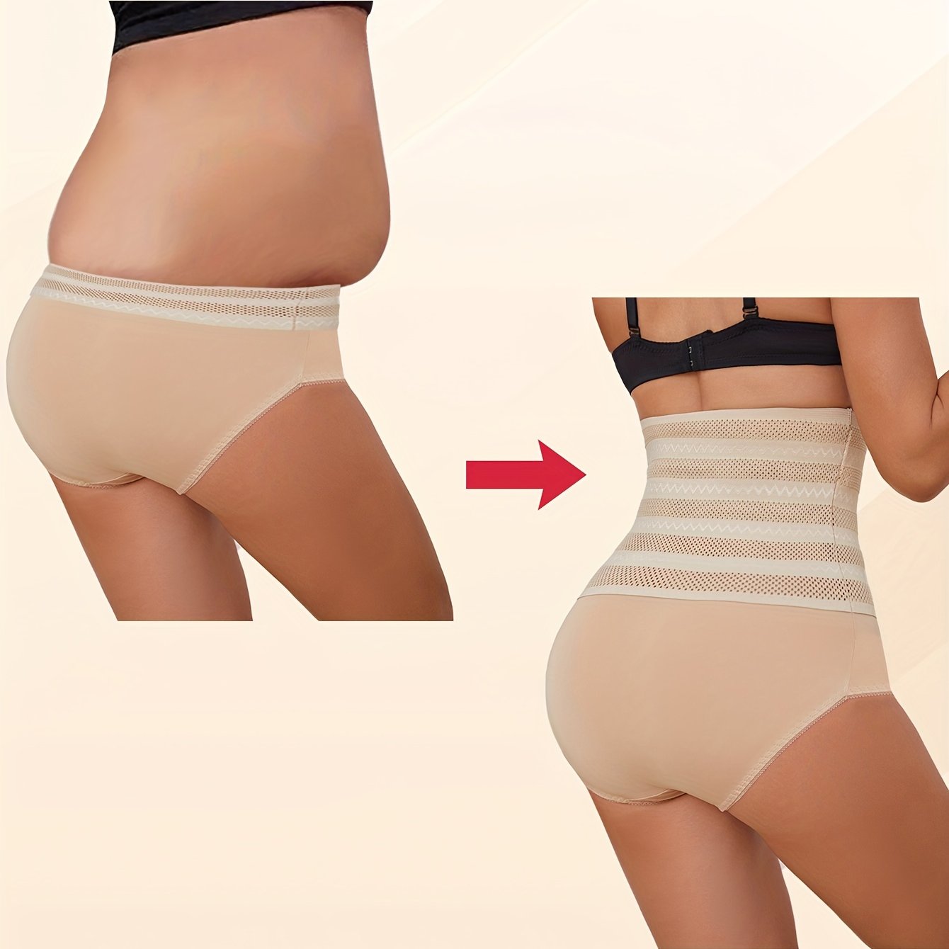 High-waisted shaping panties for women that control the abdomen and lift the hips.