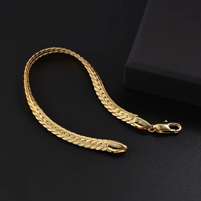 Gold-plated 5mm copper bracelet for hip hop fashion.