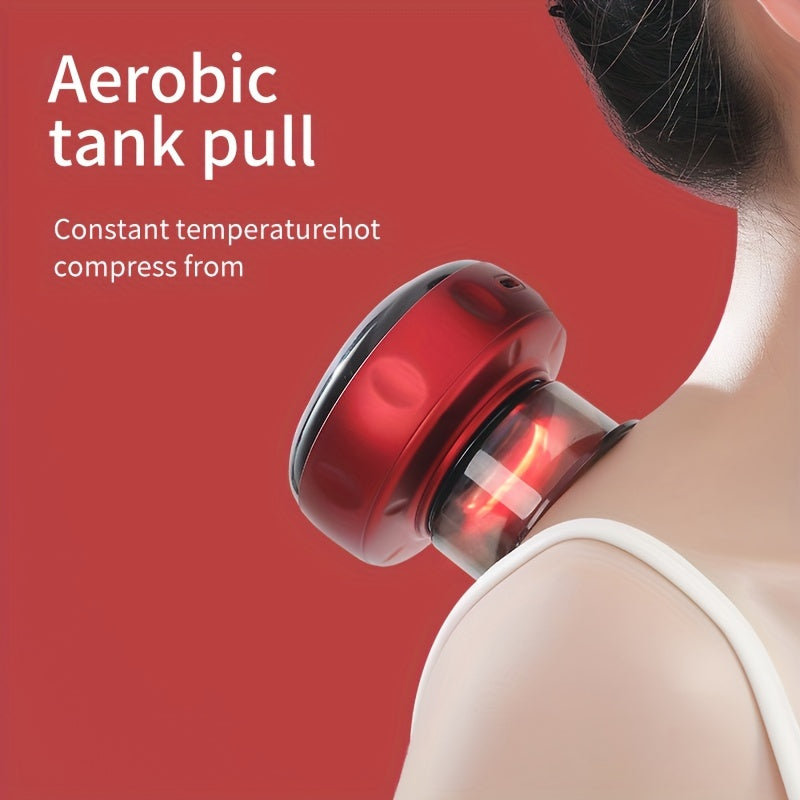 Nalunkang Intelligent Vacuum Cupping Massager with Electric Heating and USB Rechargeable Battery, Oil-Infused for Home Use and Gifts