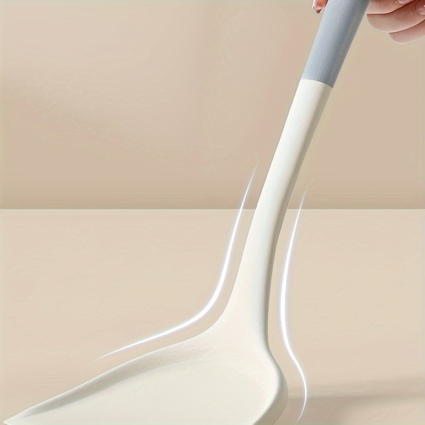 Set of 3 silicone kitchen utensils for safe and non-stick cooking, including a turner, spatula, soup ladle, and pasta server.