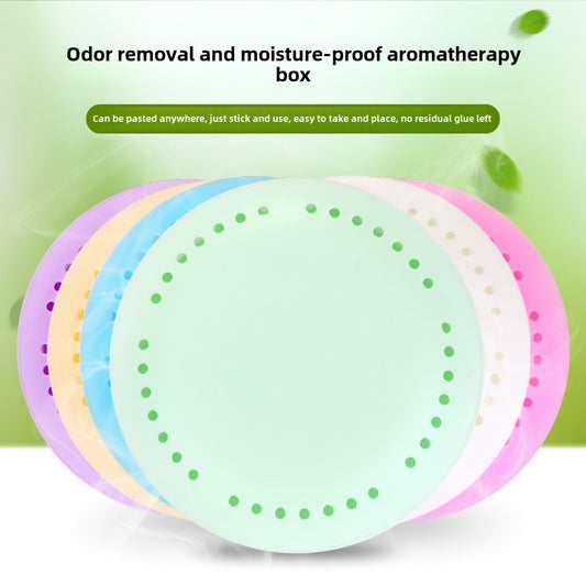 2 colorful long-lasting aromatherapy deodorant pads for bathroom, bedroom, closet, car, and home with pleasant fragrance.