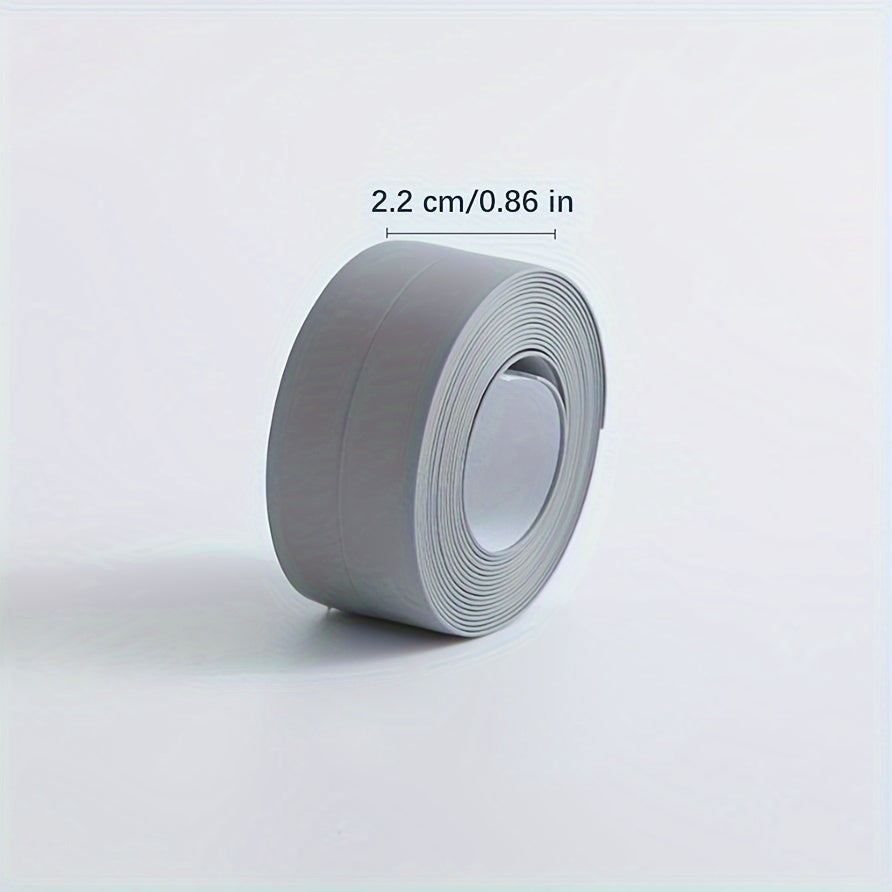 1 roll of PVC sealing strip for bathroom showers and bathtubs, self-adhesive and waterproof, 3.2m/125in in length.