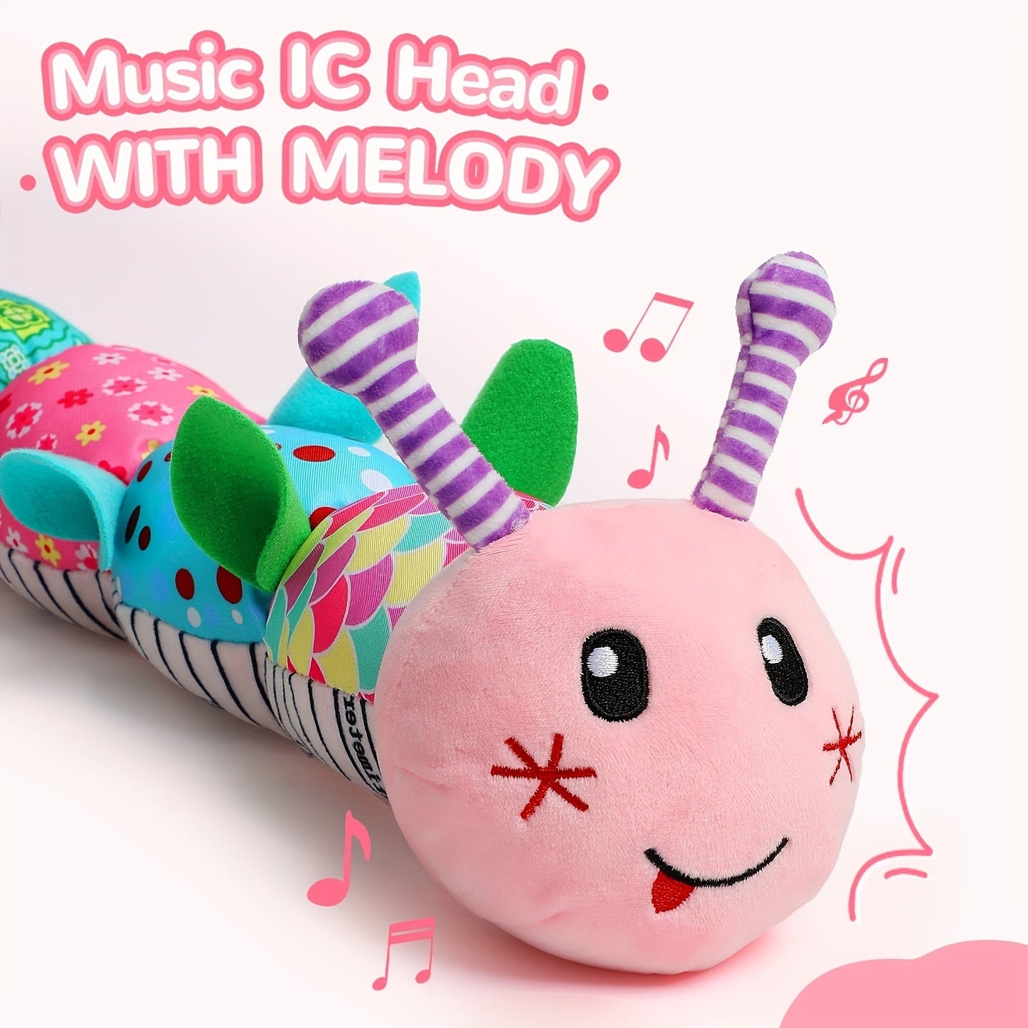 Soft Pink Infant Music Plush Toy with Melody, Ideal for Newborn Boys Aged 0-3-6-12 Months