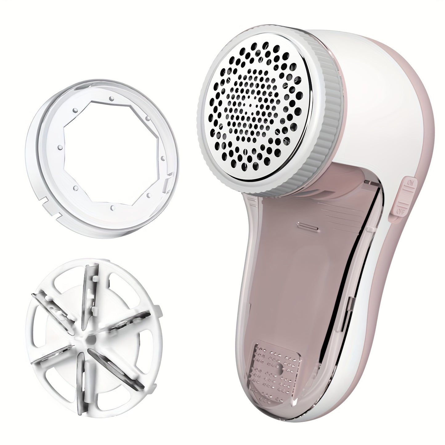 Fabric Shaver for removing lint and fuzz from various surfaces, USB rechargeable and portable.