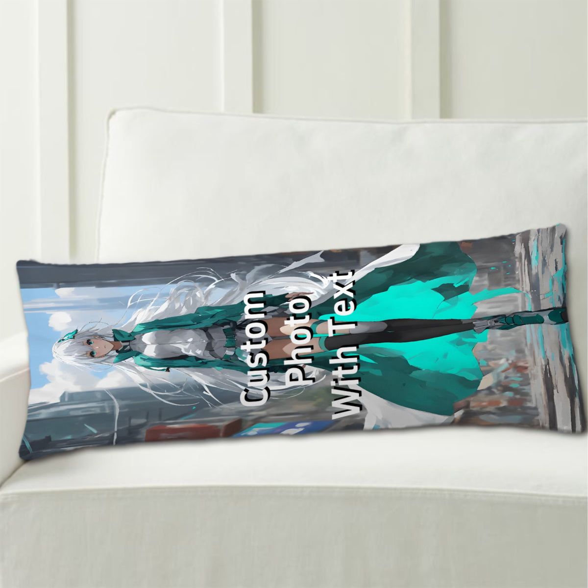 Personalized Double-Sided Short Plush Body Pillowcase featuring your Own Photo or Anime Design - Long Rectangular Pillow Cover perfect for Special Occasions - Size: 50.8x137.16 cm. An ideal Gift for Anime Enthusiasts, great for Birthdays, Halloween