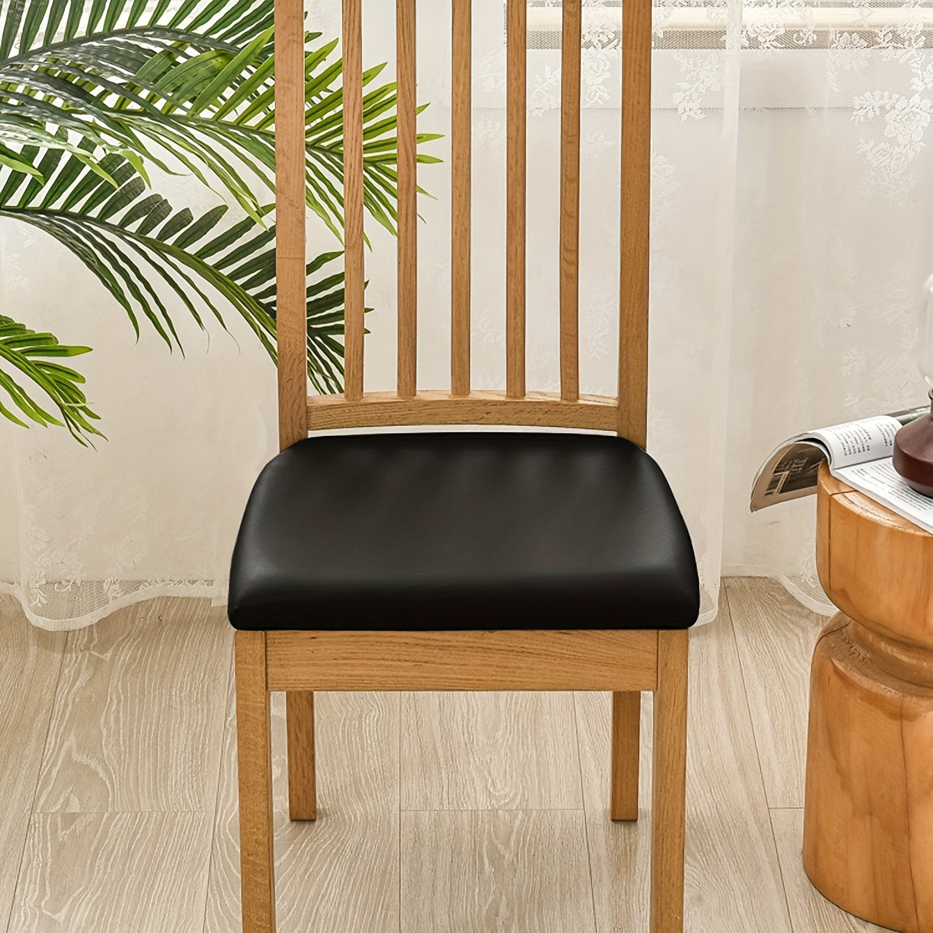 PU leather chair slipcover protects against cat scratches, suitable for chairs in hotels, offices, banquets, and homes.