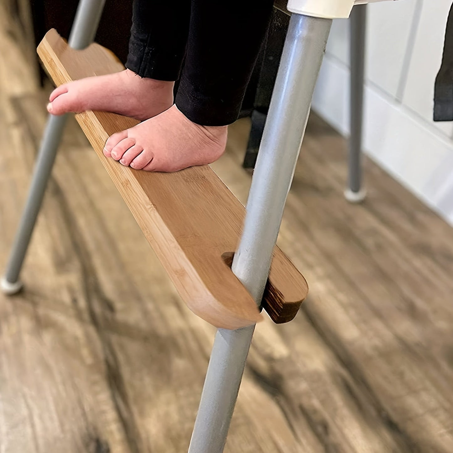 Adjustable Height Footrest for High Chairs made of Natural Bamboo, Perfect for Antilop High Chair Footstool.