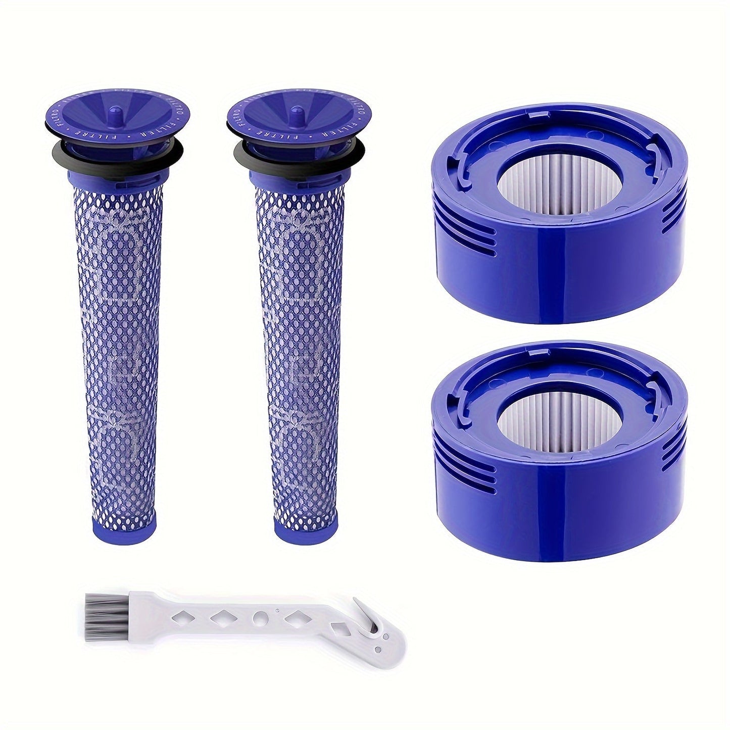 Dyson Filter Replacement Kit for V6, V7, and V8 Models - Includes 2 Pre-filters, 2 Post-filters, and Cleaning Brush Accessories