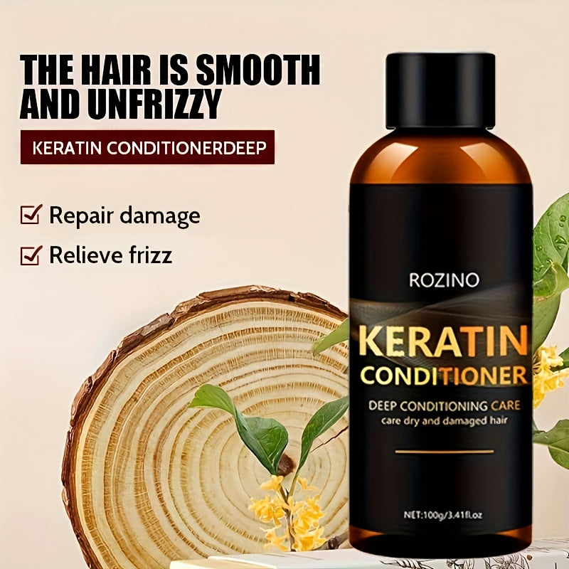 Keratin conditioner for dry, damaged hair. Non-greasy, moisturizing, and promotes smooth, shiny hair.