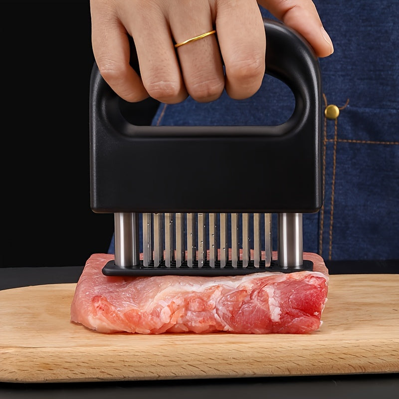 Enhance Flavor with JATEN 48-Blade Meat Tenderizer- Durable Stainless Steel Tenderizer with Ultra Sharp Needles - Perfect for Tenderizing Beef, Pork, Turkey, and Fish - Great for Marinades, BBQs, and Cooking