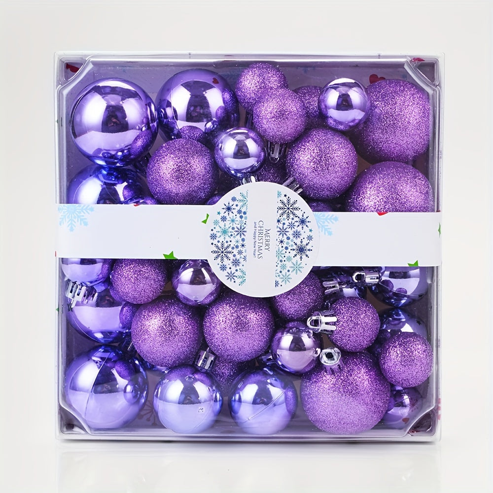 44 pieces of Christmas ball decorations for hanging on trees, walls, or windows at home or during holiday parties.