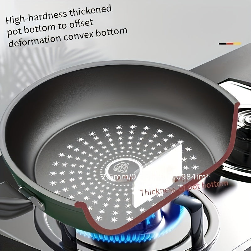 Non-stick frying pan for induction cooker and gas stove, oil-free cooking, multi-function.