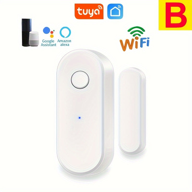 Tuya WiFi door/window detector for smart home, compatible with Alexa and Google Assistant.