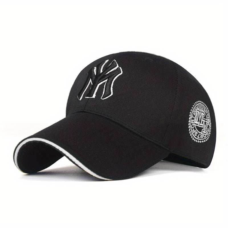 1 piece of a unisex sunshade breathable casual baseball cap with adjustable strap and trendy embroidery, suitable for outdoor sports.