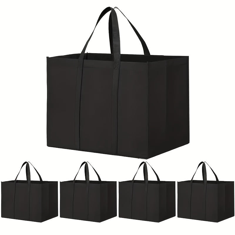 Durable Eco-Friendly Reusable Shopping Bag - Square Tote made of Leak-Proof Polypropylene with Sling, Stands Upright, Folds Easily, Machine Washable, Ideal for Grocery Shopping & Produce, Features Long Handles and Holds Over 45 Pounds.