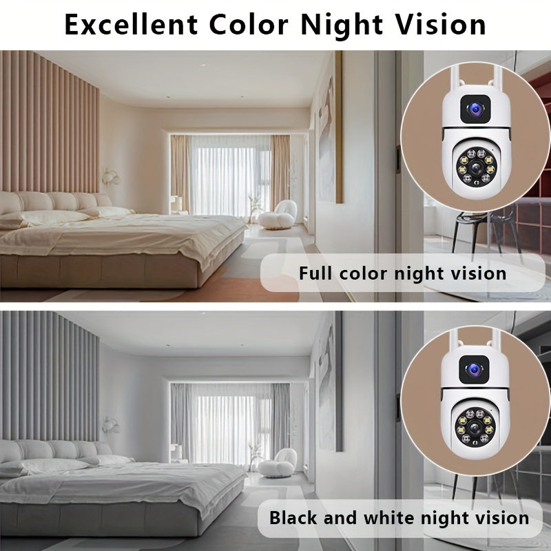 Security Camera with Full-Color Night Vision, Motion Tracking, Two-Way Audio, and WIFI Connectivity