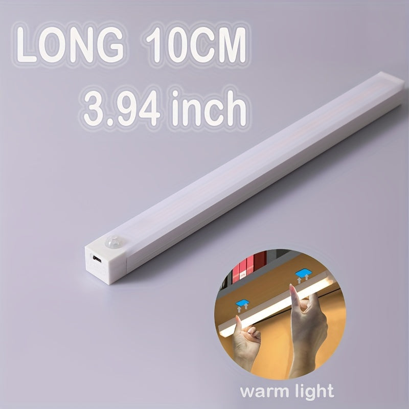 Motion-Activated LED Light Strip - Wireless, Magnetic Mount, USB Rechargeable for Various Spaces