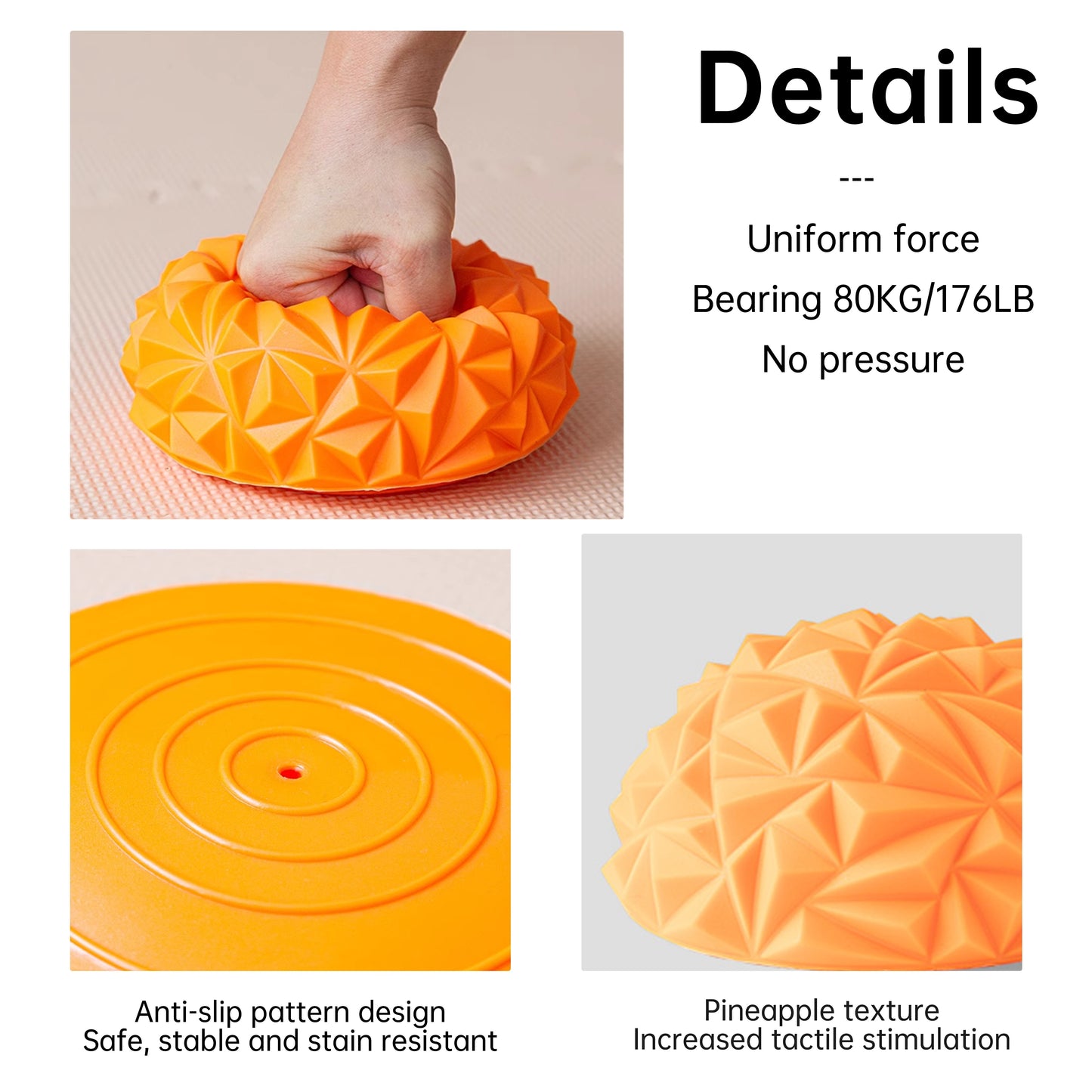 1pc PVC Exercise Yoga Ball for Balance Training, Foot Massage, and Stress Relief - Suitable for Yoga, Pilates, Gymnastics - Adult, 1 Pack