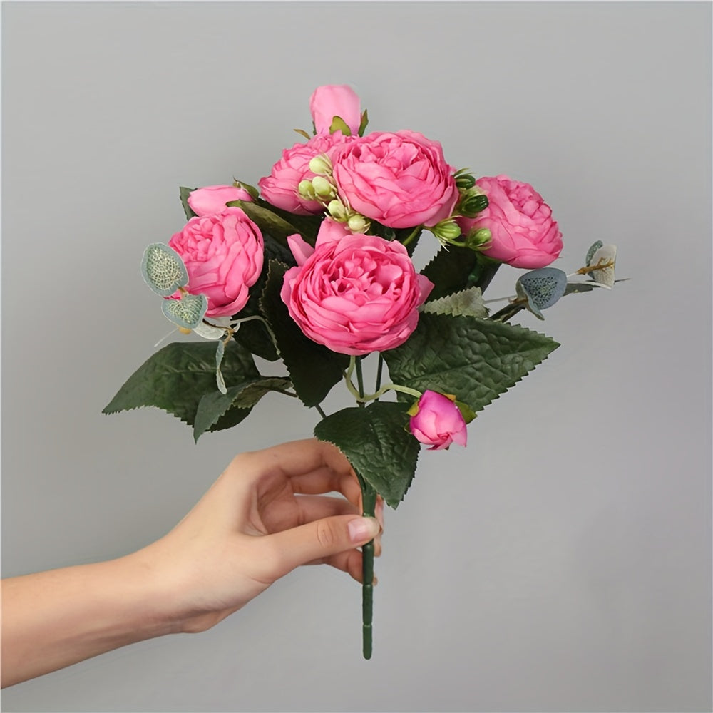 Vintage Artificial Peony Flower set of 3, ideal for family weddings and parties with premium oxidation resistance.