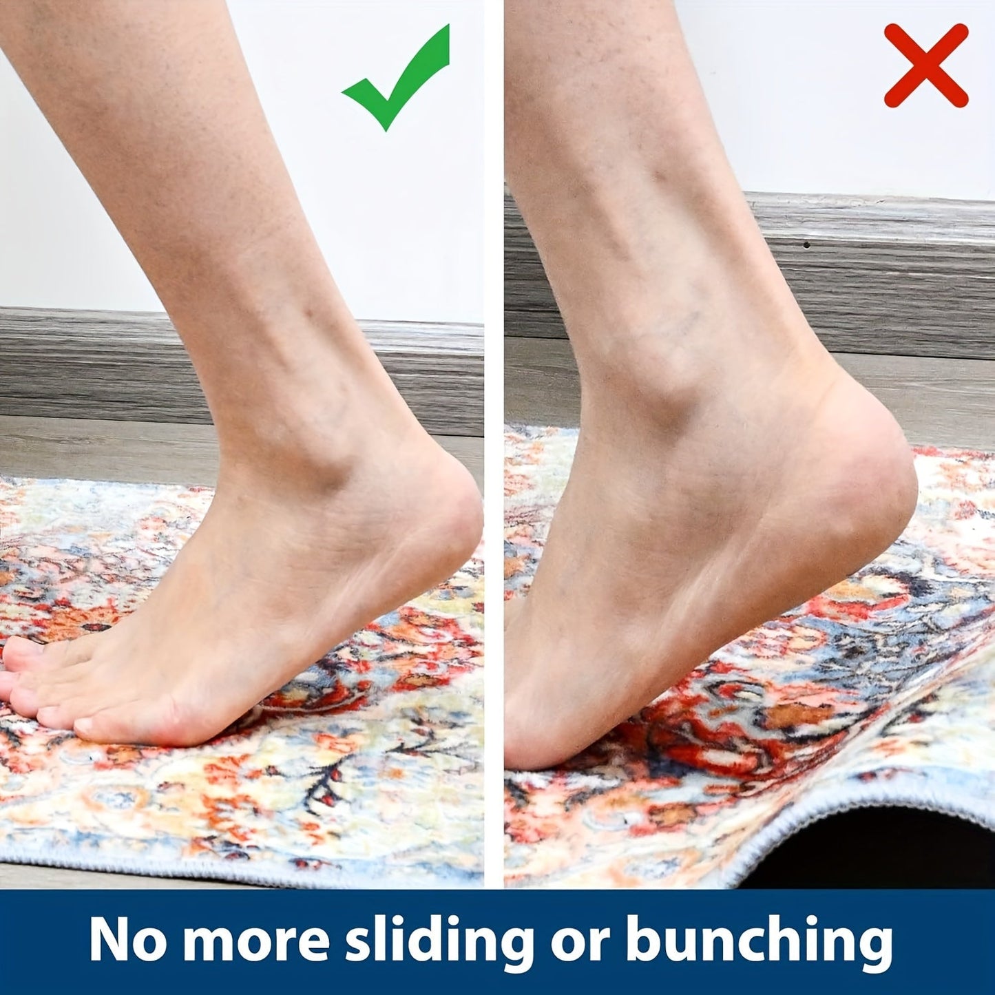 1 piece of PVC Rug Pad Gripper - Provides extra strong non-slip grip for hard floors. This durable and slip-resistant area rug stabilizer is washable and serves as a cushion for your carpet, protecting your hardwood floors. Suitable for areas under