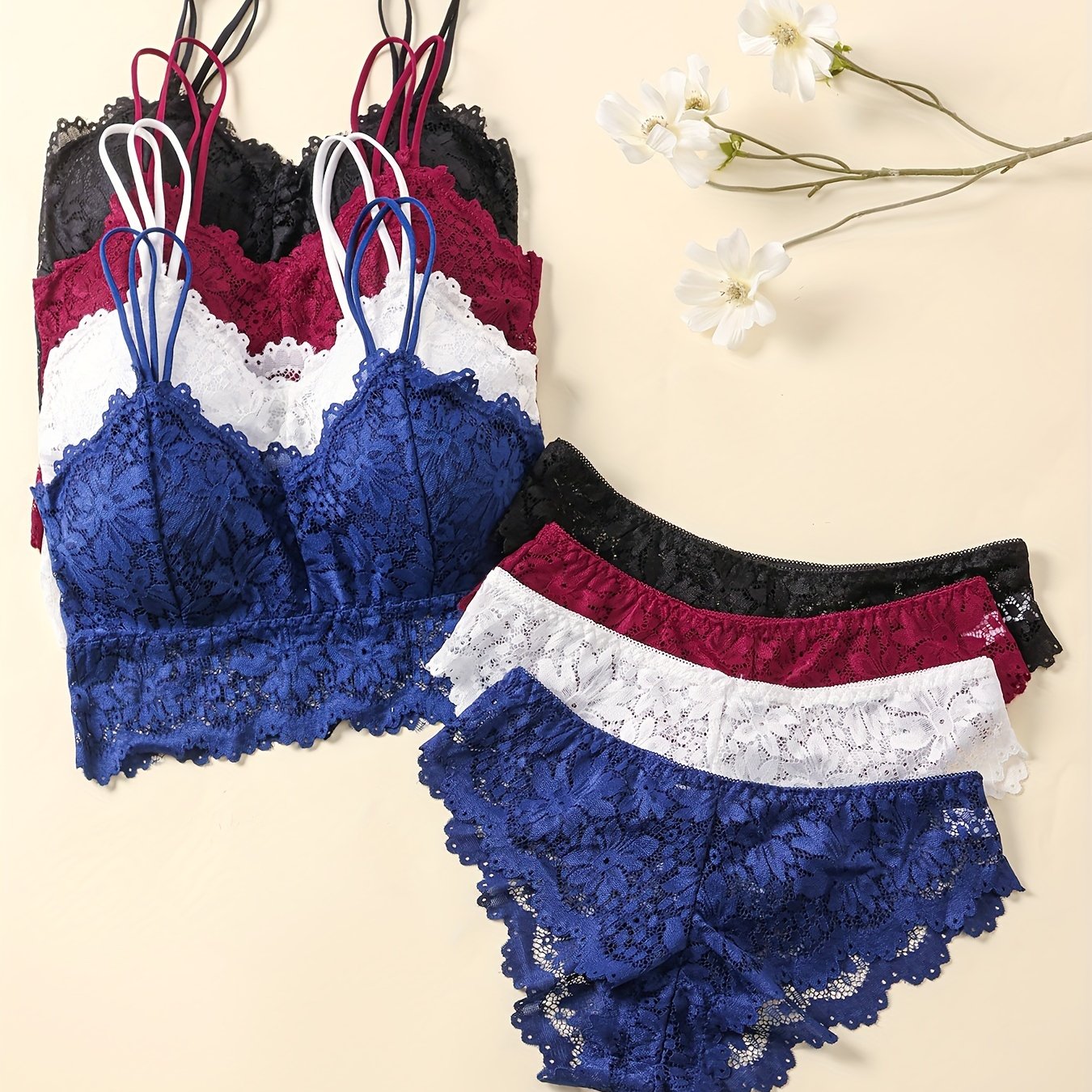 Women's four-color underwear and panty set