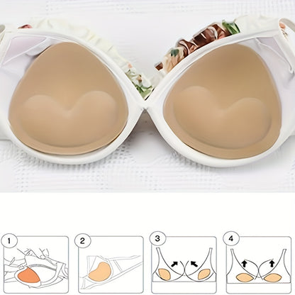 Silicone swimsuit breast pads for a natural look and feel.