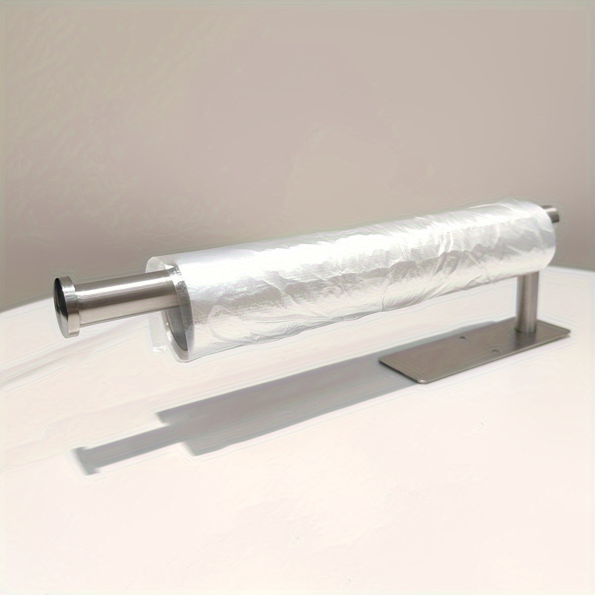 Securely mountable Stainless Steel Paper Towel Holder for Under-cabinet or Wall, with Strong Self-Adhesive Backing - Ideal for Christmas or Halloween gift giving