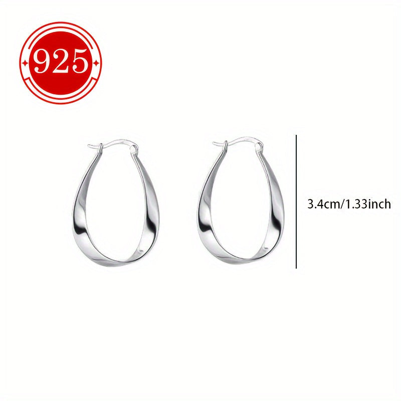 A pair of women's Mobius earrings made of 925 silver, hypoallergenic and featuring a simple niche design. Perfect gifts for couples, girlfriends, daily wedding banquets, sea vacations, Thanksgiving, and Christmas. Comes in anti-oxidation packaging