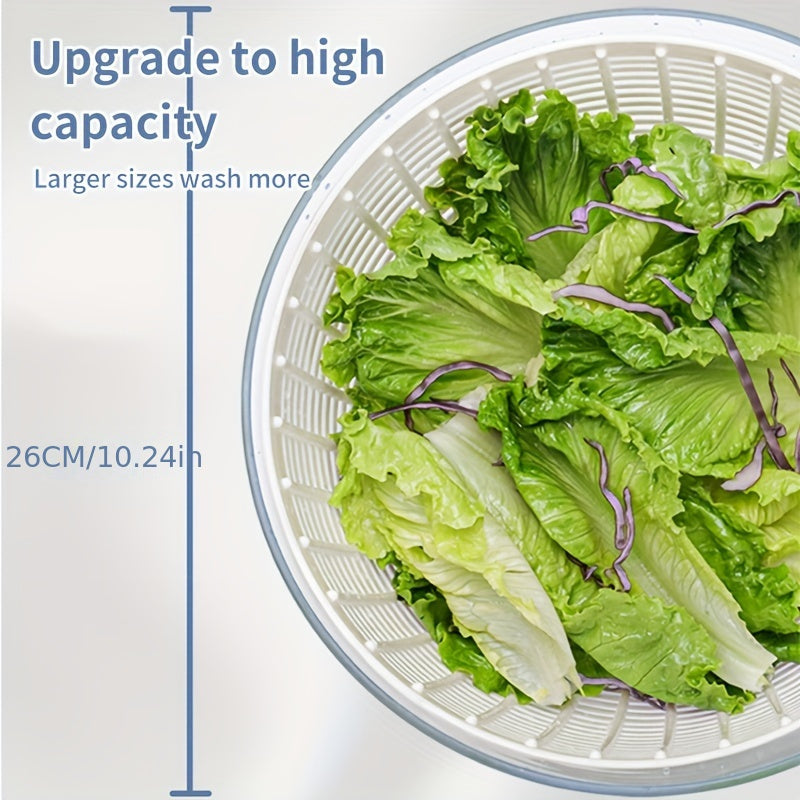 Essential Kitchen Tool: 6L Manual Salad Spinner & Vegetable Dryer - Multi-Functional Gadget for Quick Drying of Lettuce, Fruits, and More.