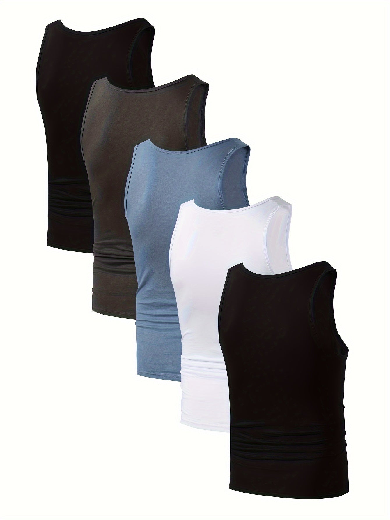 5 cotton tank tops for men perfect for summer, available in casual colors.