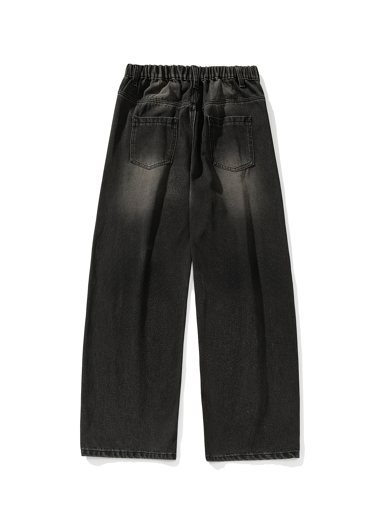 Men's gradient structure denim pants, loose-fitting, stylish black carrot pants, casual new arrivals, perfect gift option.