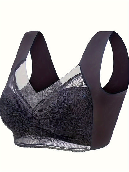 Thin lady's one-piece brassiere with no rims, seamless back, non-scar, and breast-binding feature.