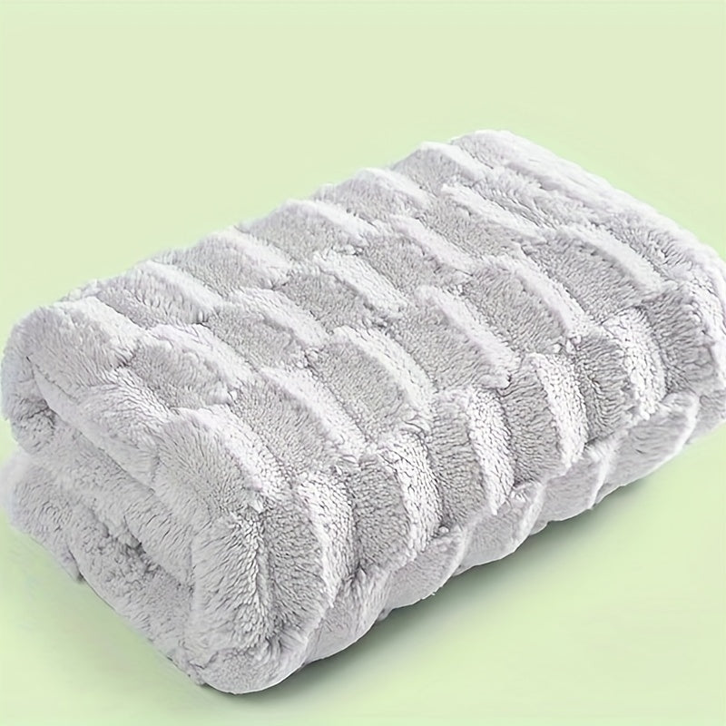 1pc Ultra-Soft Microfiber Towel - Quick-Dry, Super Absorbent Waffle Weave, Ideal for Home, Spa, Gym & Travel, Pastel Colors with Cloud Pattern, Plush & Knitted Texture