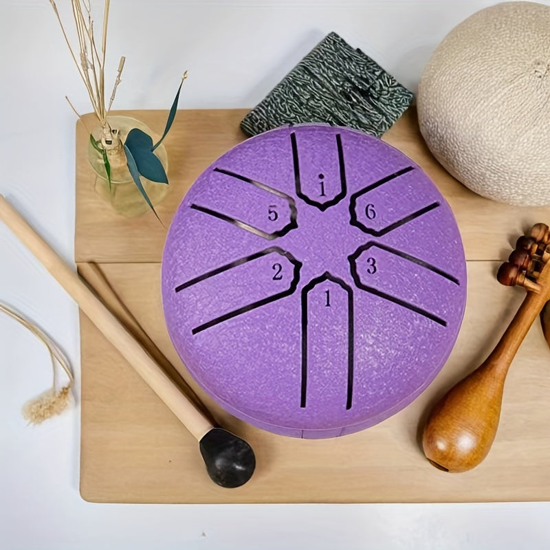 Mini steel tongue drum set with mallets, portable for meditation and yoga in multiple colors. (Carry bag not included)