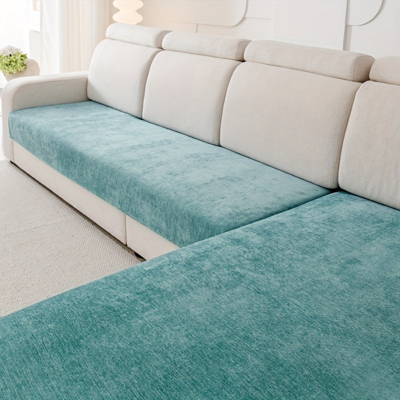 Chenille sofa protection pad set - pet-friendly, non-slip, scratch-resistant - machine washable polyester covers for various sofa sizes.