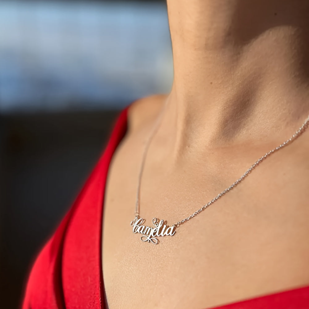 Beautifully Crafted Stainless Steel Name Necklace, Customized Jewelry for Mom, Chic Bohemian Design, Perfect for Everyday or Special Occasions, Thoughtful Mother's Day Present, Bohemian Elegance, Stylish and Sophisticated, Festive Season Inspiration