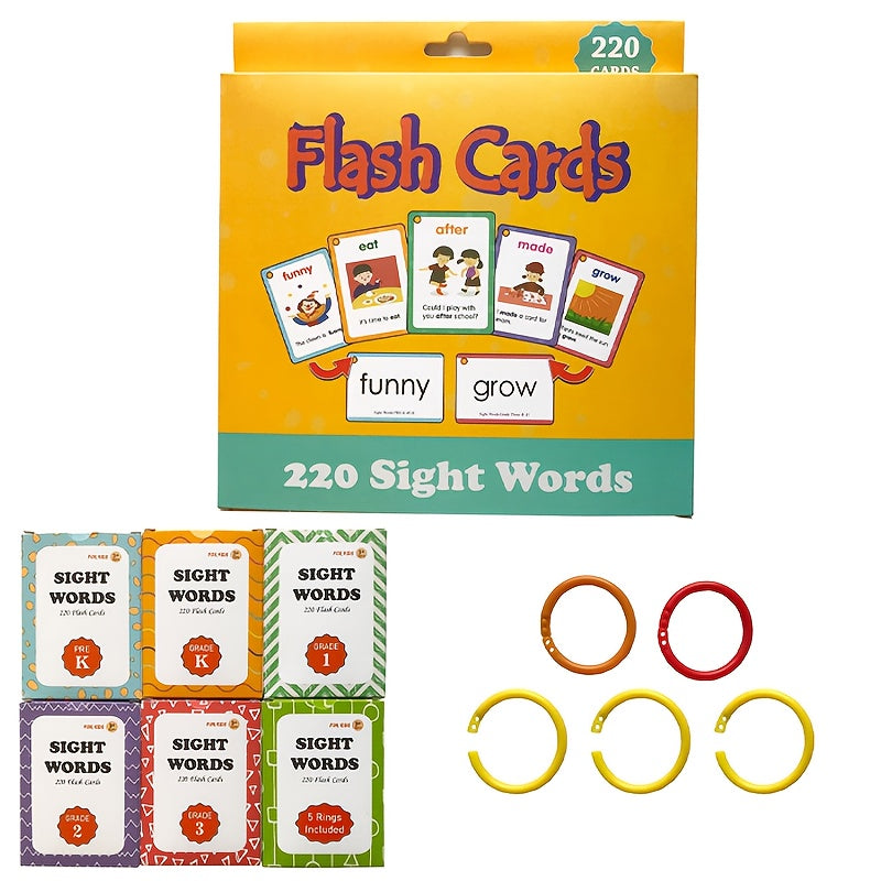 Flashcards for Youngsters: 220 High-Frequency English Words, Sight Words, Little Master Point Reading.