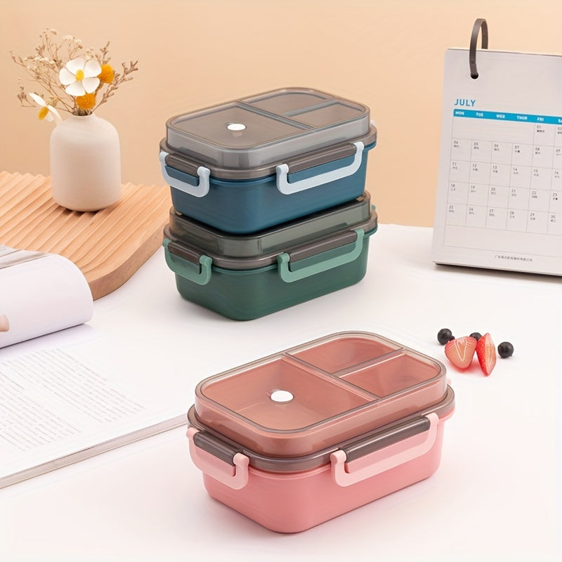 Premium high quality lunch box made from food grade PP material with two compartments, suitable for students and portable use. This bento box has a large capacity and is microwaveable for convenient heating. It is multi-functional and can be used for