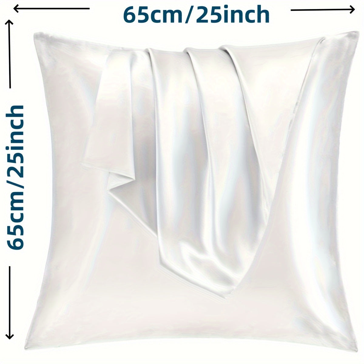 Set of 2 Polyester Pillowcases featuring Zipper Closure, Smooth Satin Weave, Easy to Clean in Washing Machine, Promotes Restful Sleep, Gentle on Hair and Skin, Helps prevent Hair Loss and Frizz