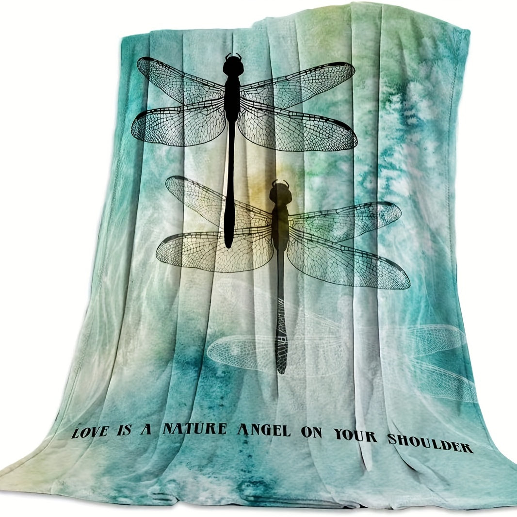 Colorful Dragonfly Throw Blanket - Cozy, Soft, and Versatile Blanket for Home, Office, or Travel - Great Gift for Anyone